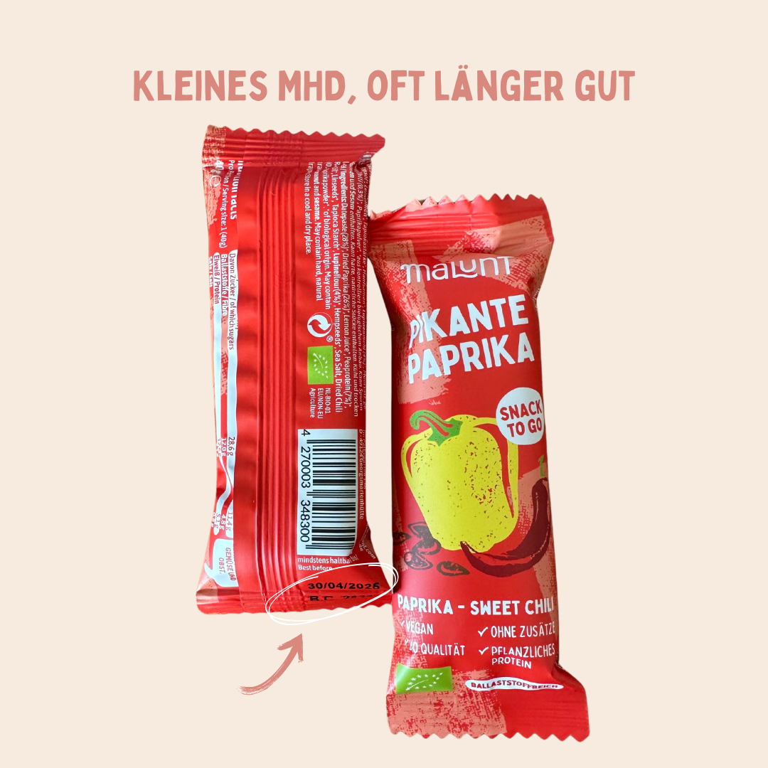 Bio-Gemüse-Riegel Pikante Paprika 12 Stück - kleines MHD